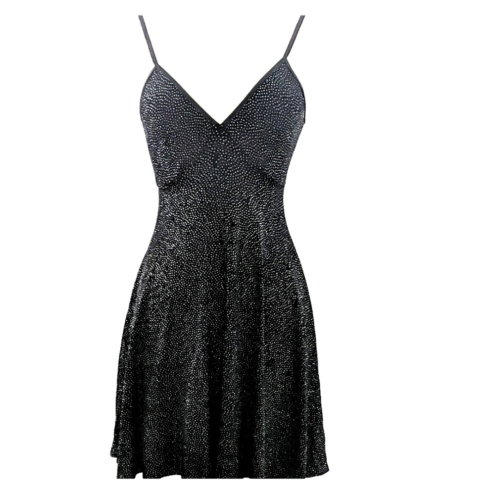 Vintage Black Sparkly Swing Prom Formal Dress